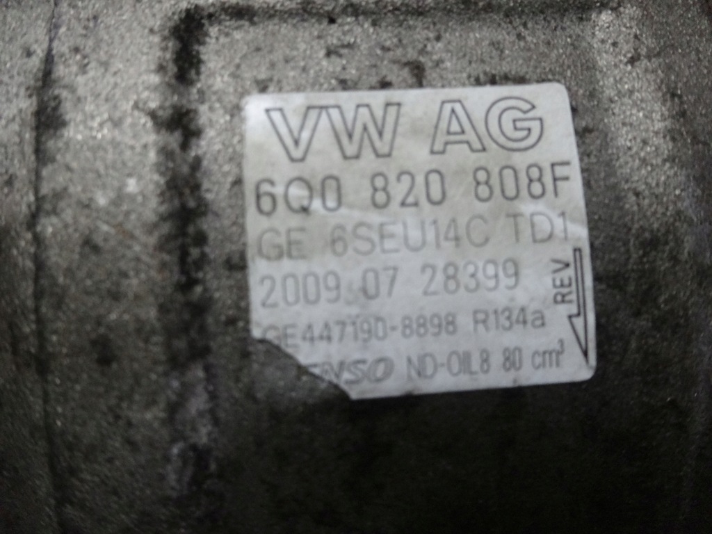 фото №5, Skoda roomster 1.4 tdi 10r. 80km 6q0820808f компрессор кондиционера