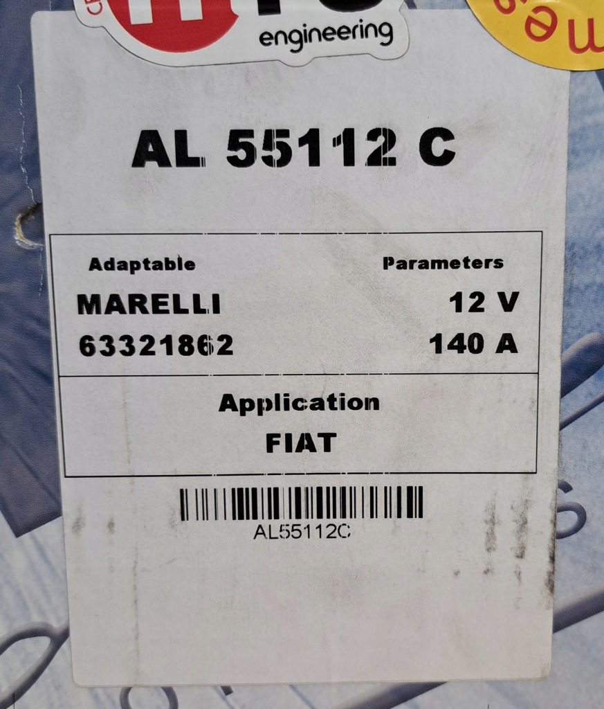 Ac automotive генератор al55112c fiat Оригінал