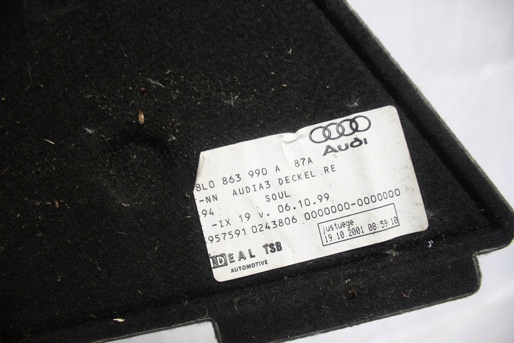фото №8, Оббивка обшивка багажника audi a3 8l a3 8l 8l0863990a