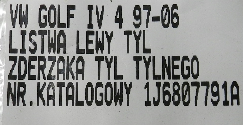 фото №7, Молдинг бампера лівий задня 1j6807791a vw golf iv