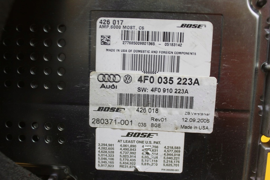 фото №8, Підсилювач аудіо bose audi a6 c6 s6 4f sedan 4f0035223a 280371 001