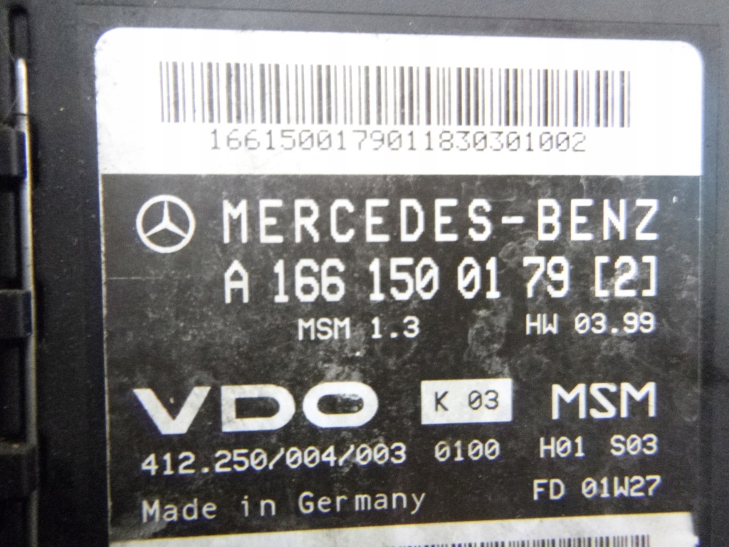 Бортовой компьютер расходомер mercedes a w168 1.4 1.6 бензин a1661500179 с Разборки