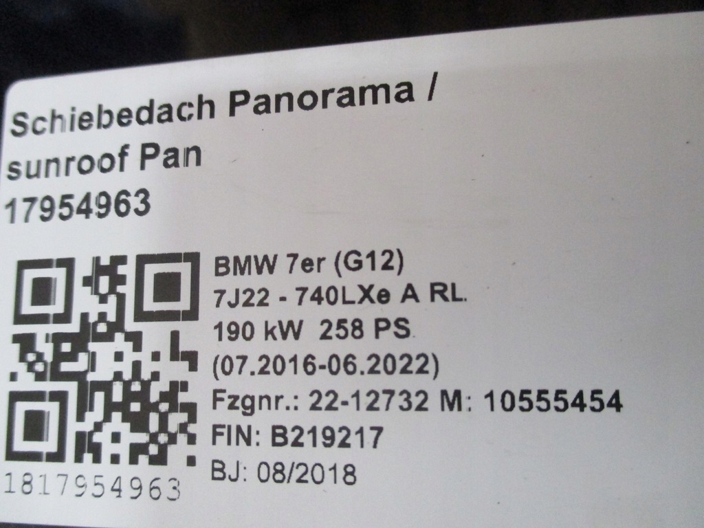 фото №13, Крыша панорама bmw 7 g12 7499245 18r
