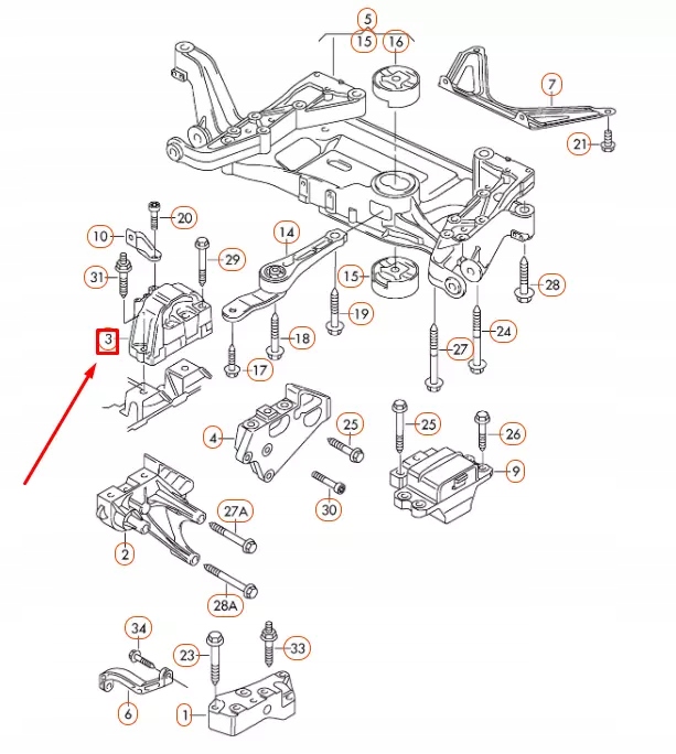 фото №10, Audi tt 8j правий двигун mounting 8j0199262a oem