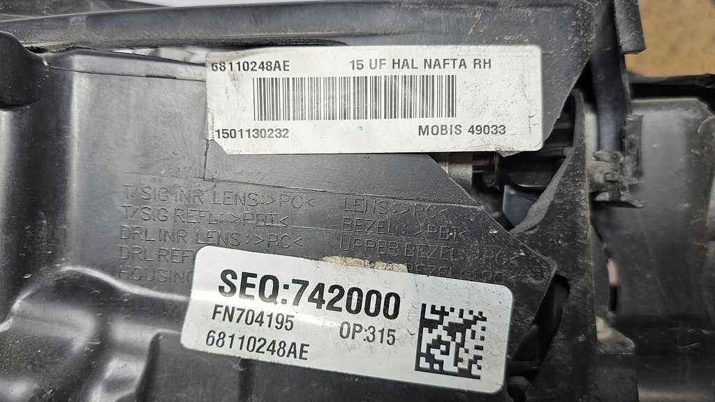 фото №12, Chrysler 200 15- лампа правый перед 68110248ae usa