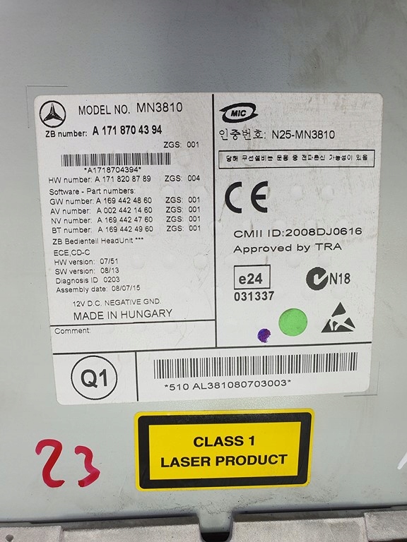 фото №8, Радио cd навигация mercedes slk r171 a1718704394