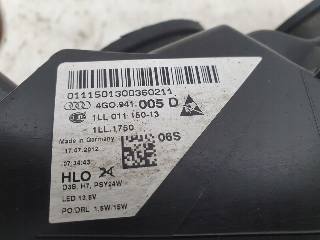 фото №16, Audi a6 4g 4g0 11-14 лампа bi ксенон ліва лівий перед ні поворотна 4g0941005d