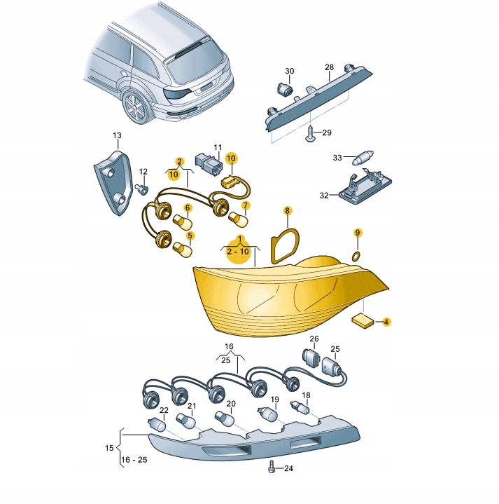 фото №2, Audi q7 4l rear правый led задний фонарь 4l0945094g