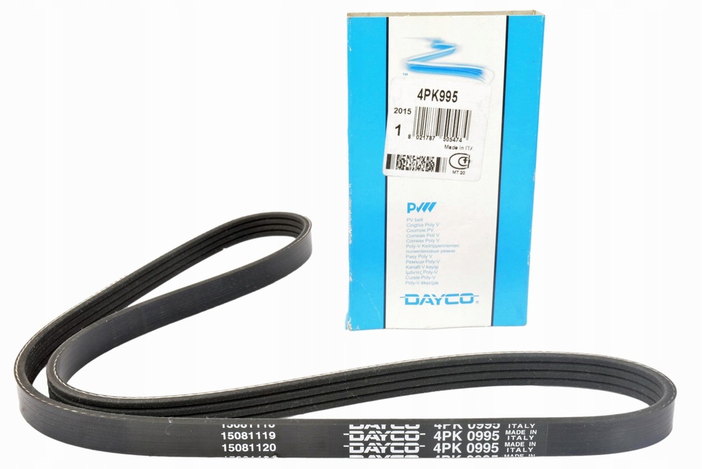 фото №1, Dayco ремень клиновой 4pk995 1.4 1.6 clio ii kangoo thalia
