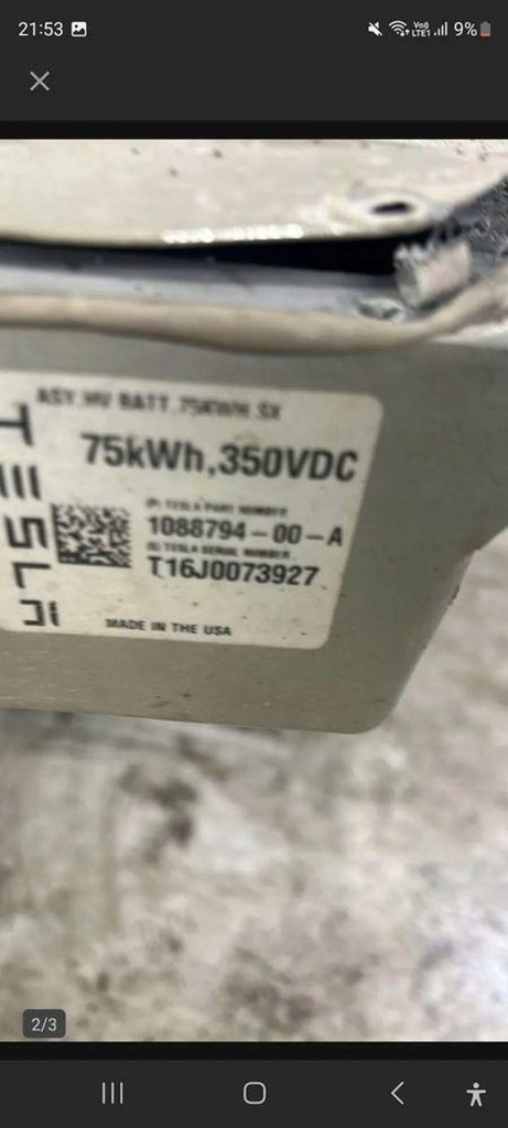 фото №5, Акумулятор тяговий hev/ev tesla model s 107195400b