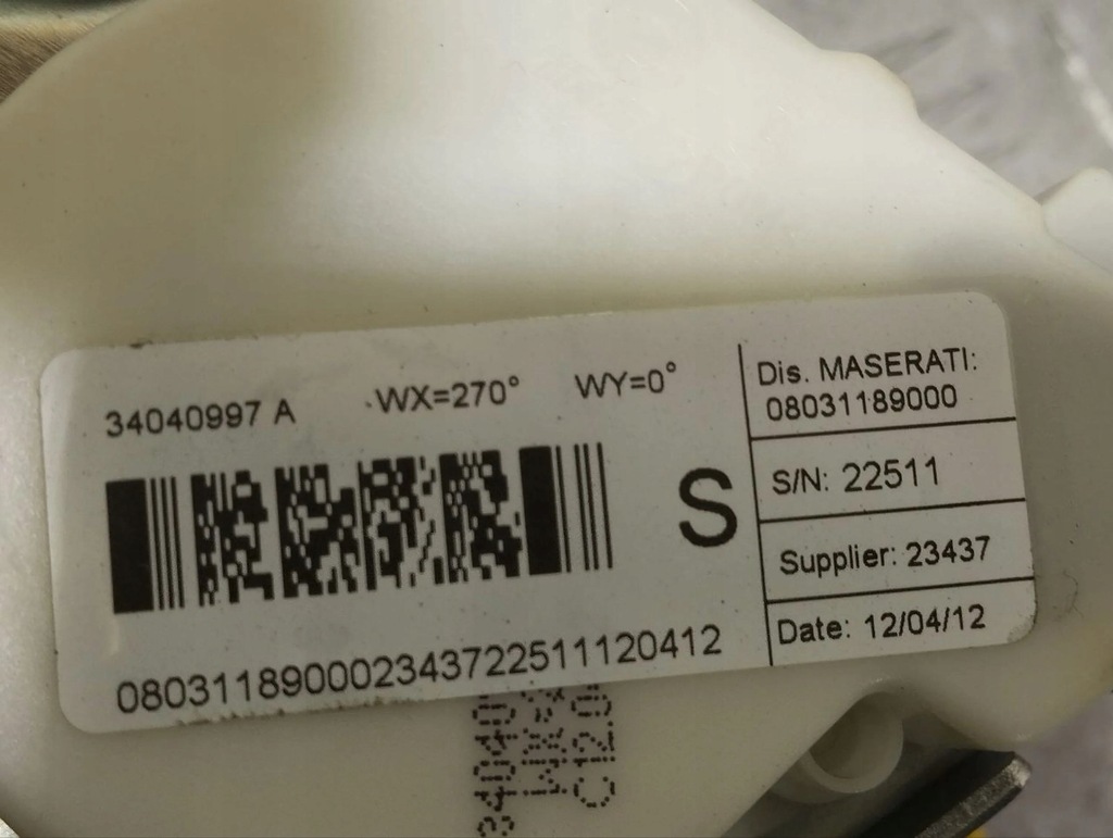 фото №8, Maserati granturismo 2012 pas безопасности сиденье заднего 08031189000