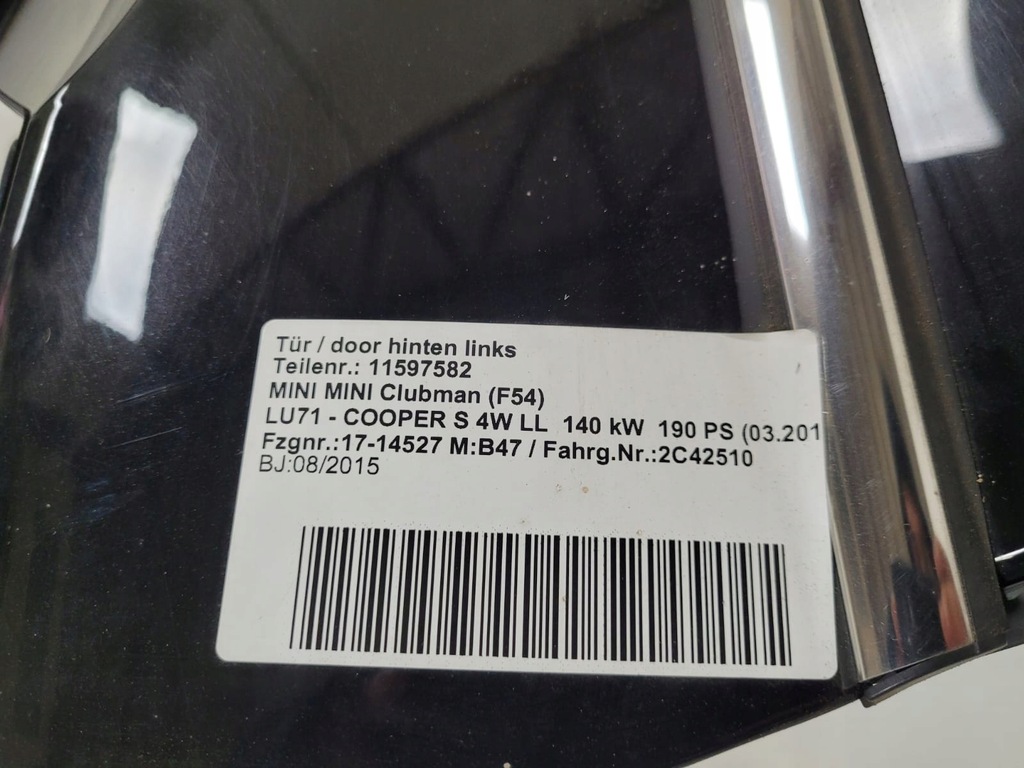 фото №7, Mini cooper f54 clubman 15- дверь левая задняя задние