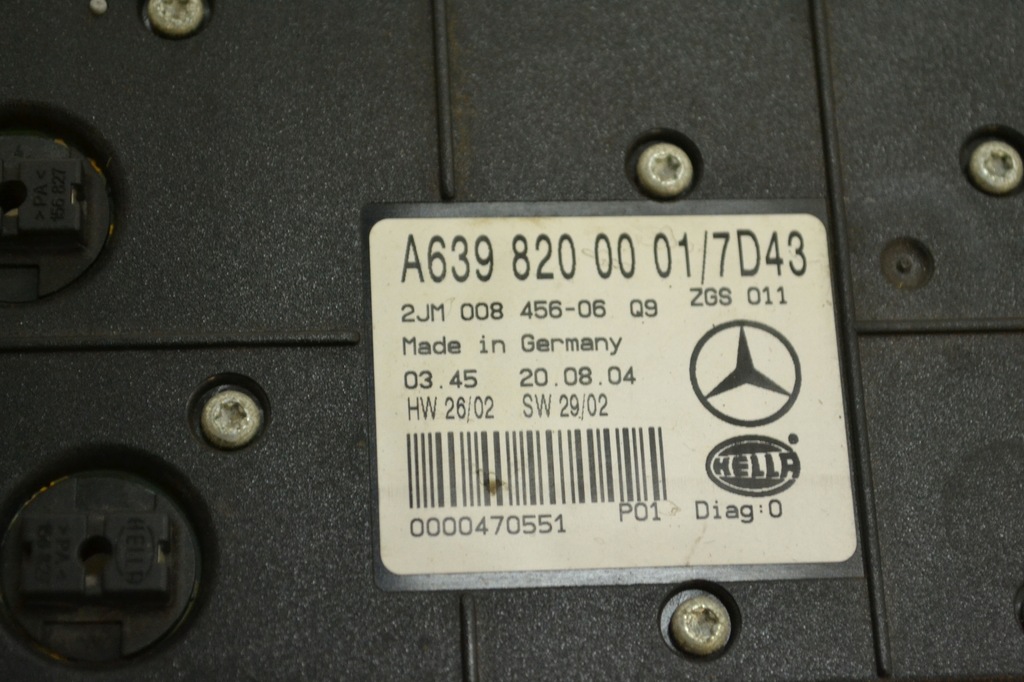 фото №8, Лампа салонна стельовий mercedes vito w639 viano a6398200001