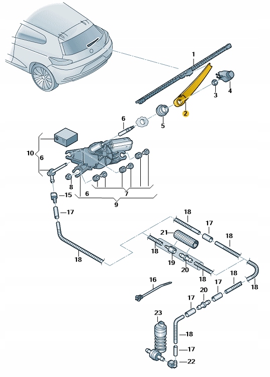 фото №1, Рычаг дворники задняя volkswagen scirocco оригинал