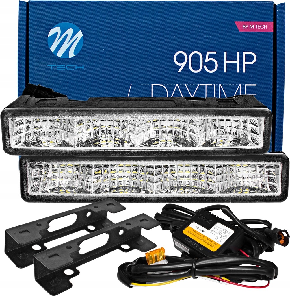 фото №1, Лампы do движение dziennej m-tech 905hp drl свет dzieenne 4 led диоды osram