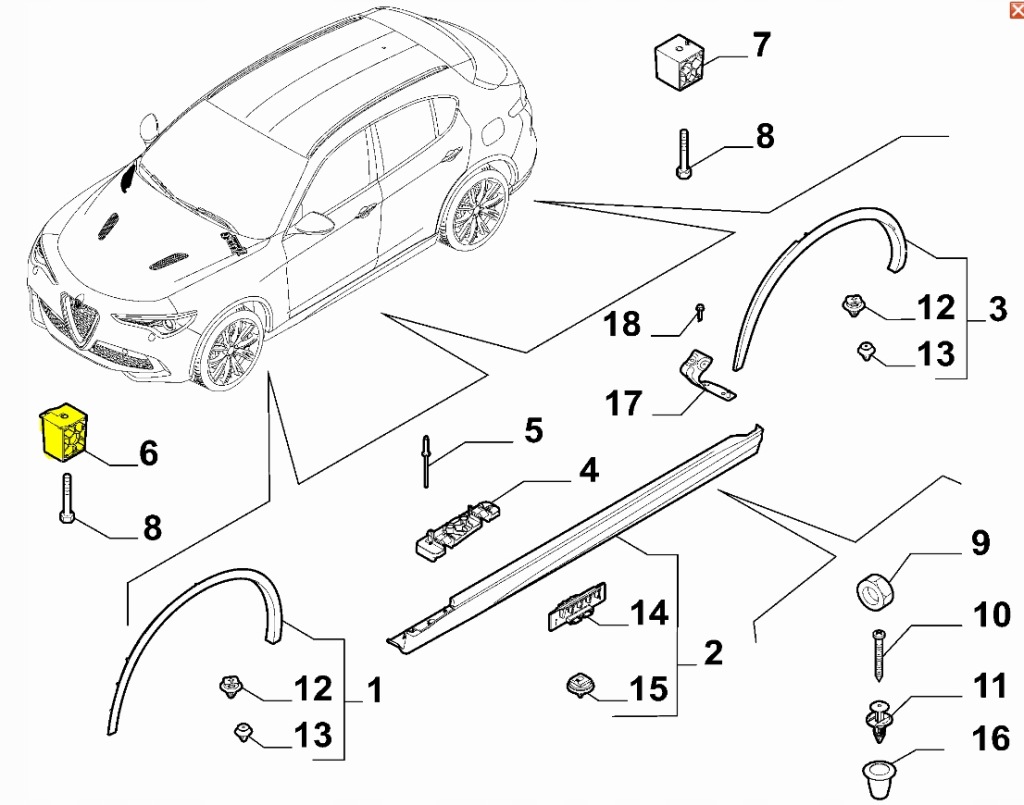 фото №1, Подставка резиновый элемент порог pod подъемник alfa romeo giulia quadrifoglio