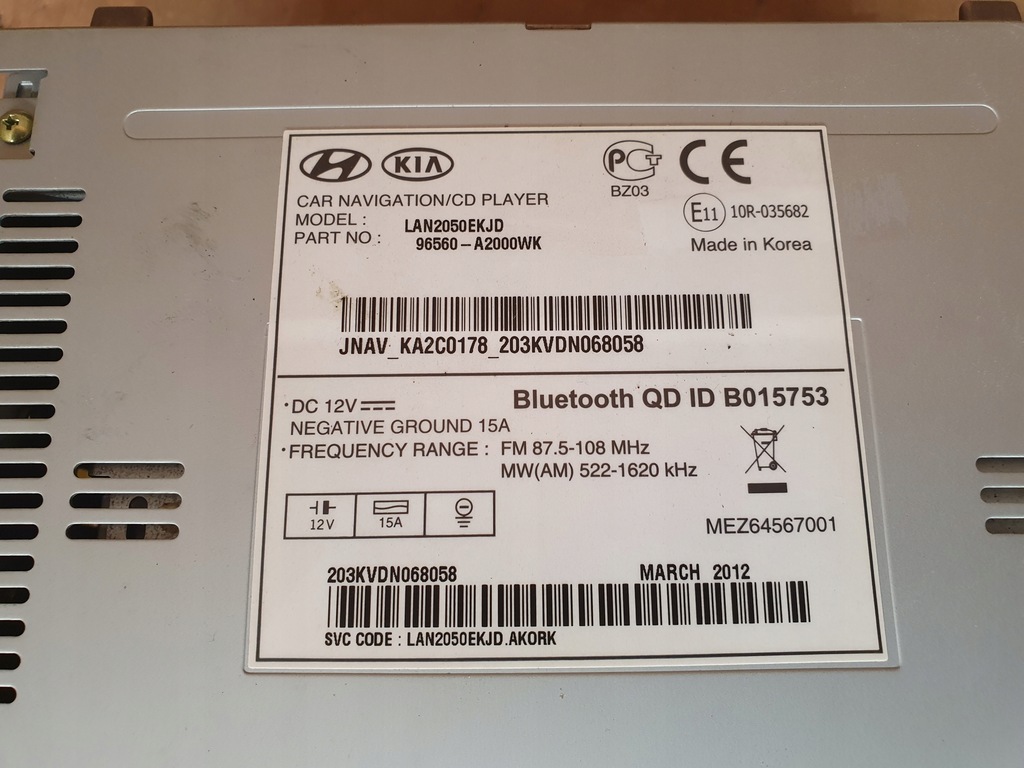 фото №2, Kia ceed ii 2 радіо cd навігація 96560-a2000wk