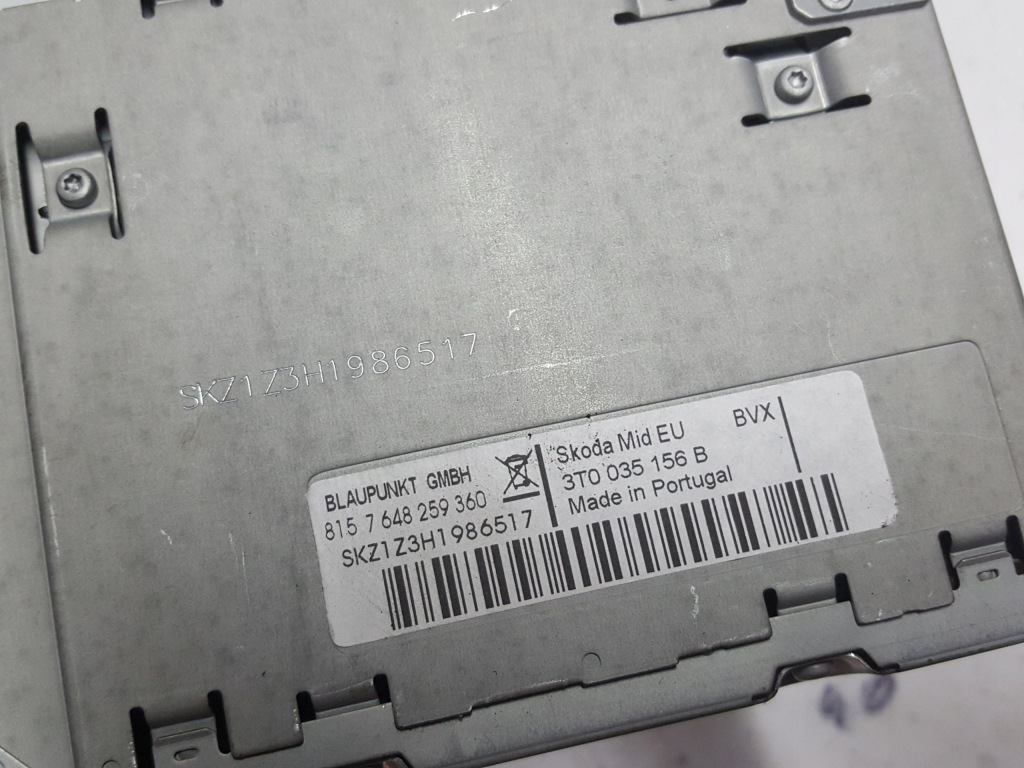 фото №4, Skoda superb 2 ii 08r- радио cd радиопроигрыватель 3t0035156b