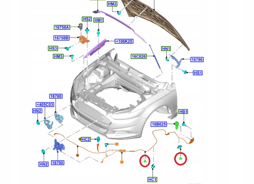 фото №9, Трос главная открывания капот mondeo mk5- 1909690 _ ds73-16b975-ak