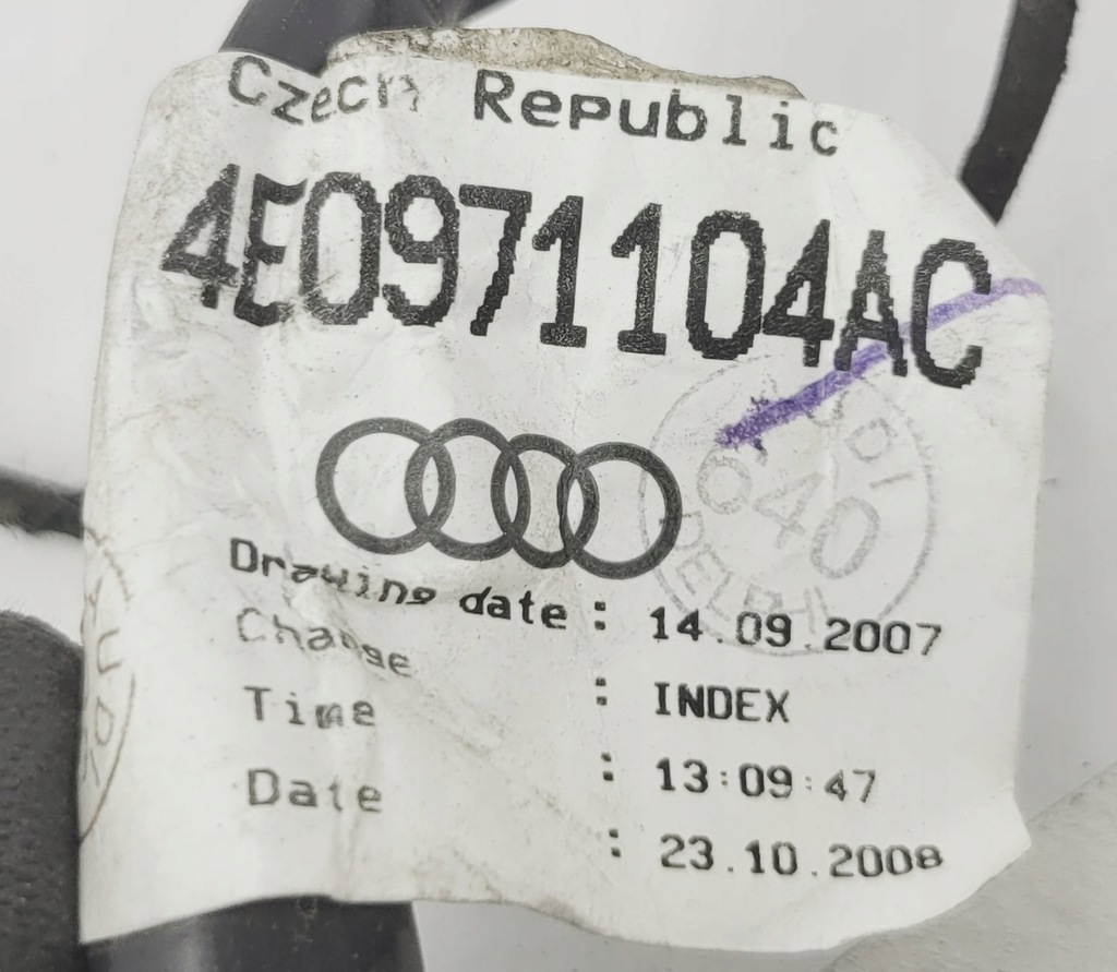 фото №7, Audi a8 d3 lift жгут бампера задняя ассистент мертвого pola 4e0971104ac