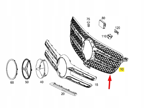 Mercedes-benz gle w166 передний кронштейн решётка klimatyzacyjnej a1668880360 Киев