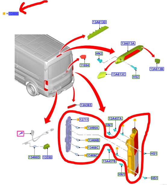 фото №1, Лампа левый задняя ford transit mk7 mk8 2014- 2019-