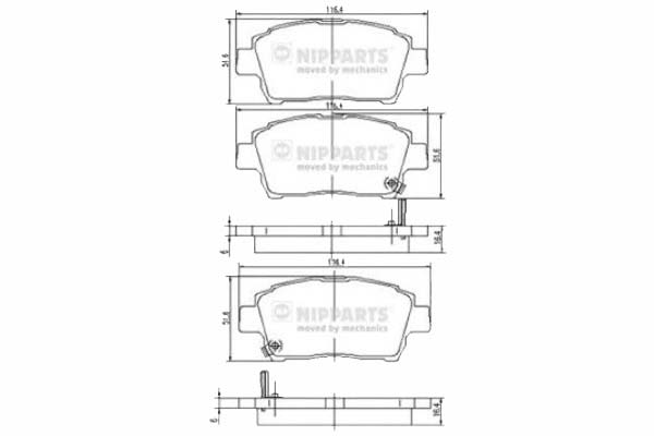 фото №1, Комплект тормозных колодок тормозных nipparts +gratisy