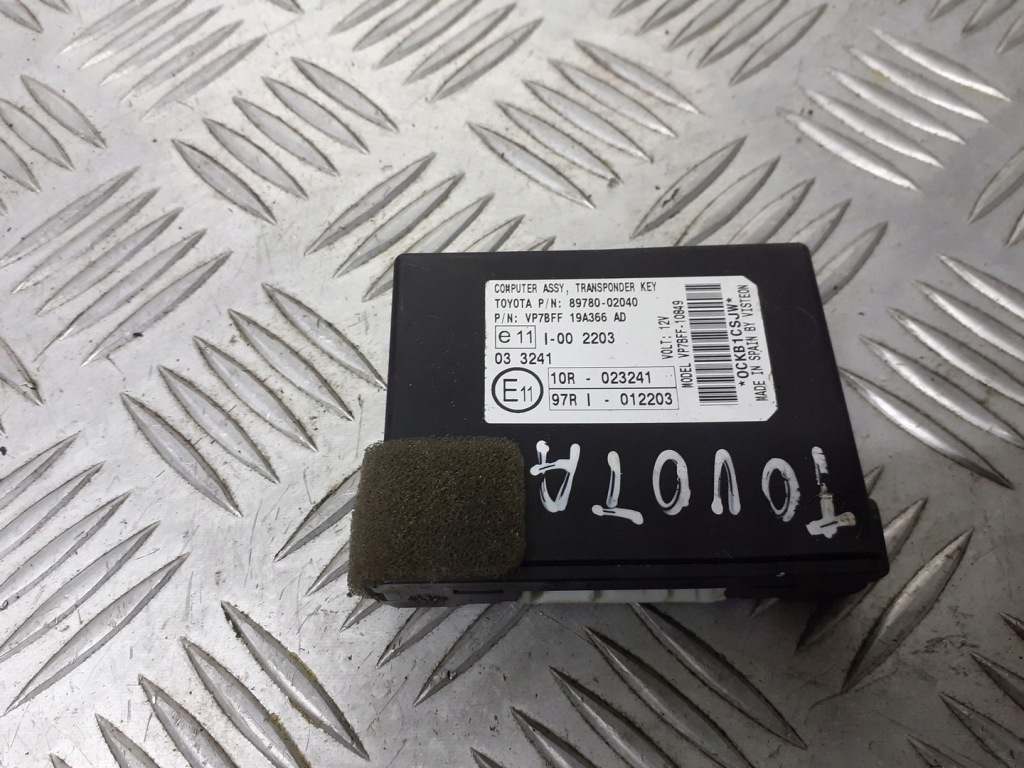 фото №1, Модуль иммобилайзер toyota auris e15 89780-02040