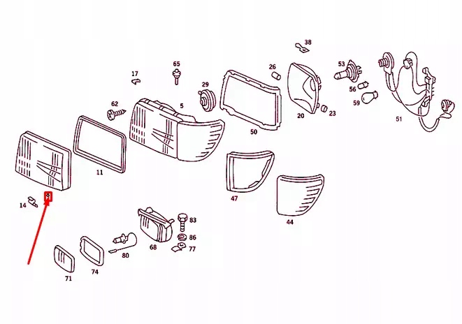 Mercedes-benz sl r107 скло фари фара передній правого a0018266290 Київ