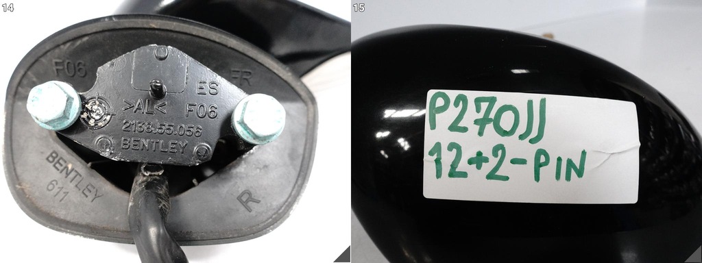 фото №15, Bentley continental flying spur 3w5 06-12 дзеркало праве 12+2=14 pin uk