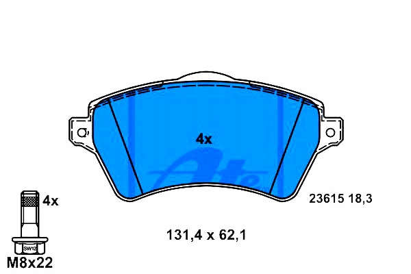 Гальмівні колодки гальмівні ate до land rover freelander 2000-2007, перед Ціна