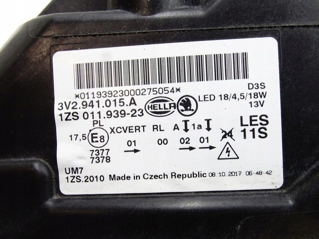 Фара фара левая левый перед передняя led skoda superb 3 3v2941015a Оригинал