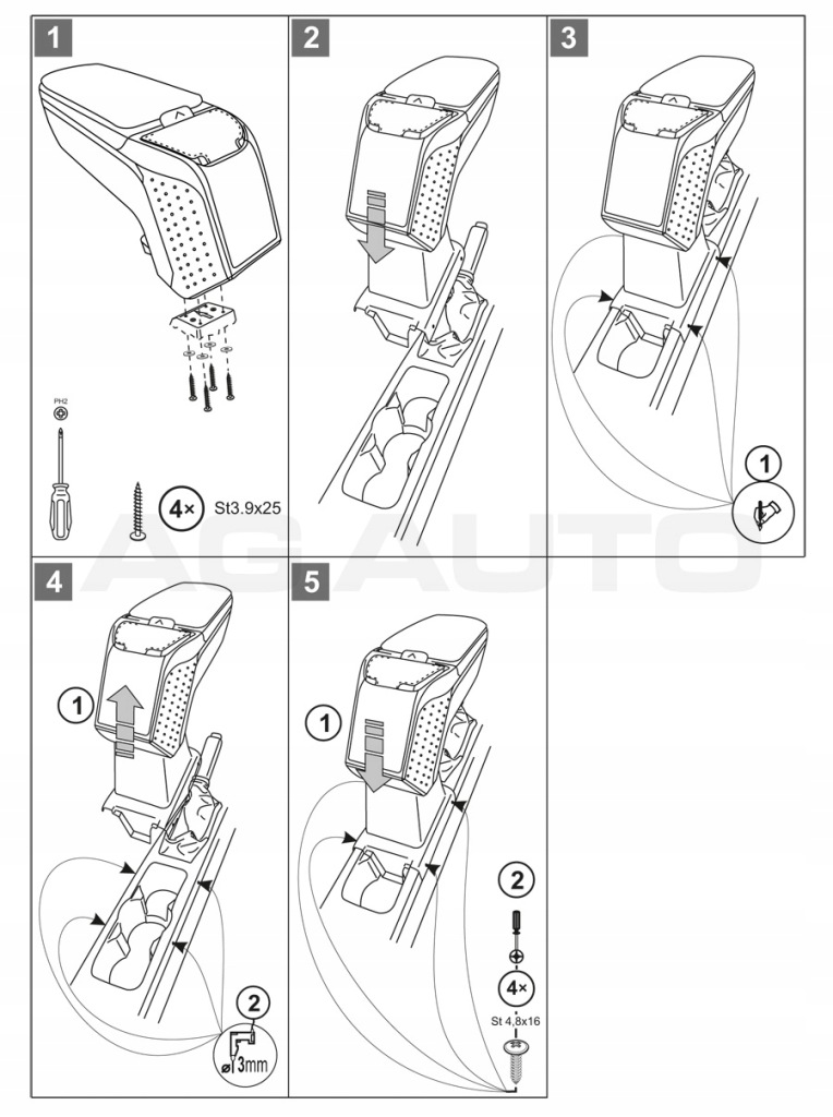 Підлокітник armster2 opel adam, 2013-2019, grey titan, rati Доставка