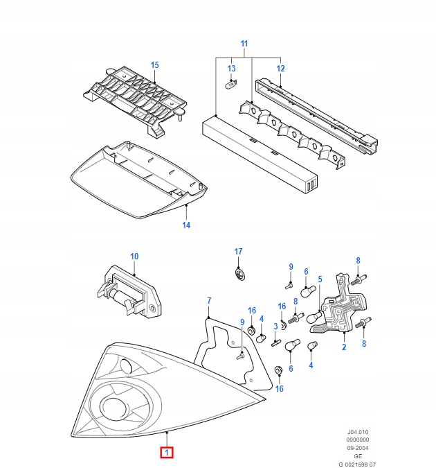 фото №1, Лампа ліва задня ford mondeo mk3 2004-2005