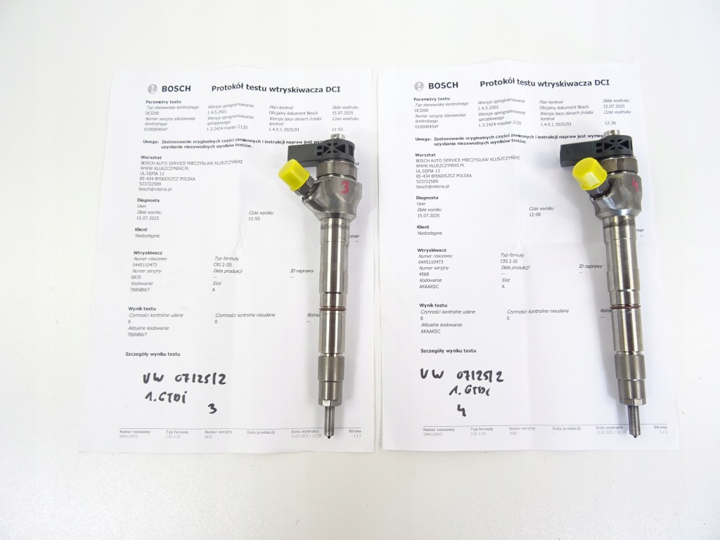 Форсунки vw audi skoda 1.6tdi 04l130277ad 0445110473 bosch wydruk test в Украине