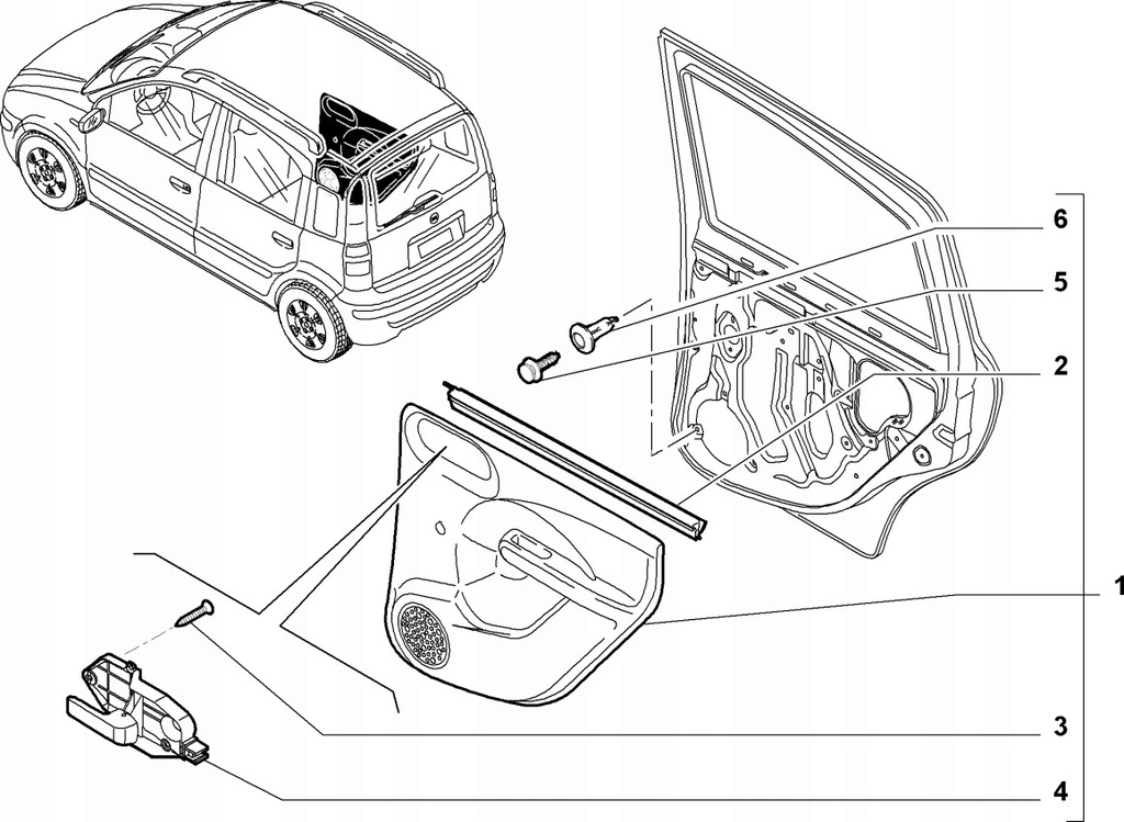 фото №7, Оббивка обшивка двері ліва panda ii alessi nowe!