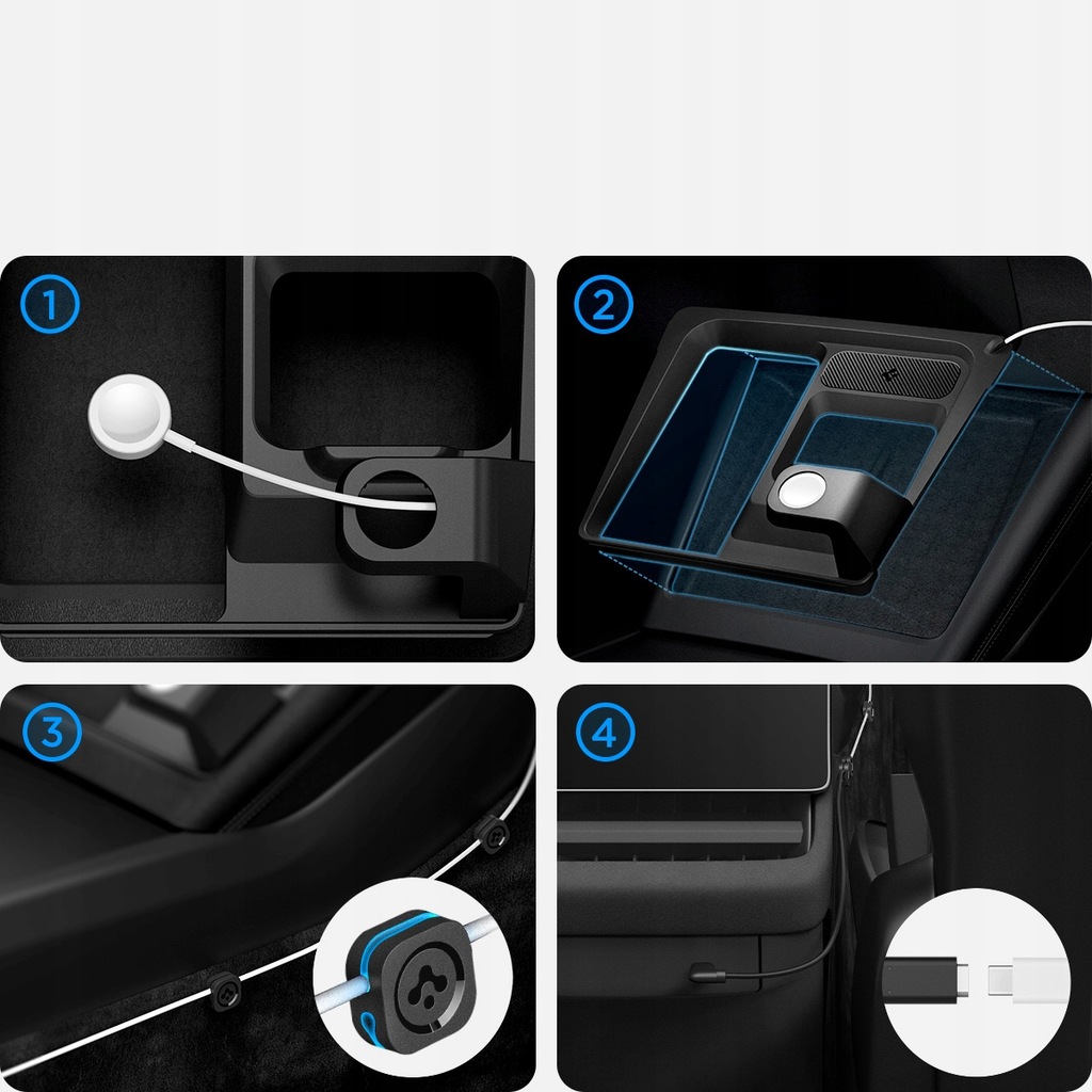 фото №15, Органайзер 3w1 do зарядное устройство bezprzewodowej do tesla model 3 highland, spigen