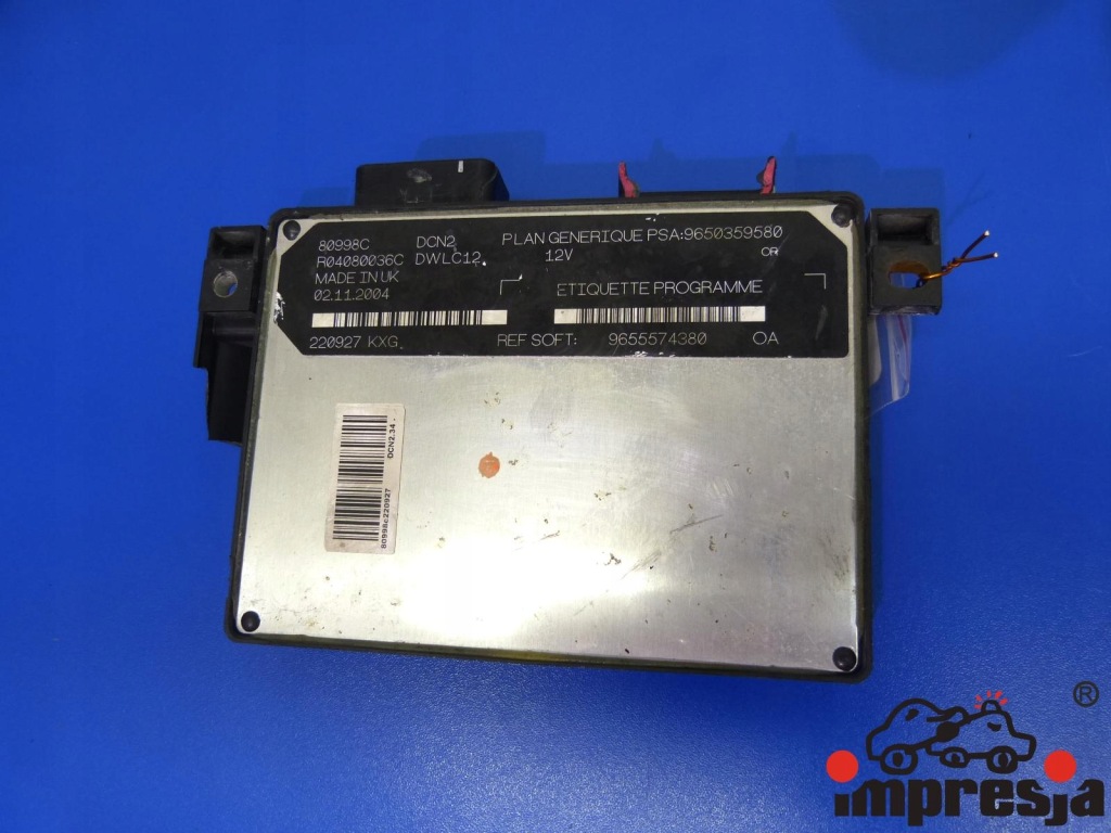 фото №1, Бортовий комп'ютер набір peugeot partner 9655574380 1.9d