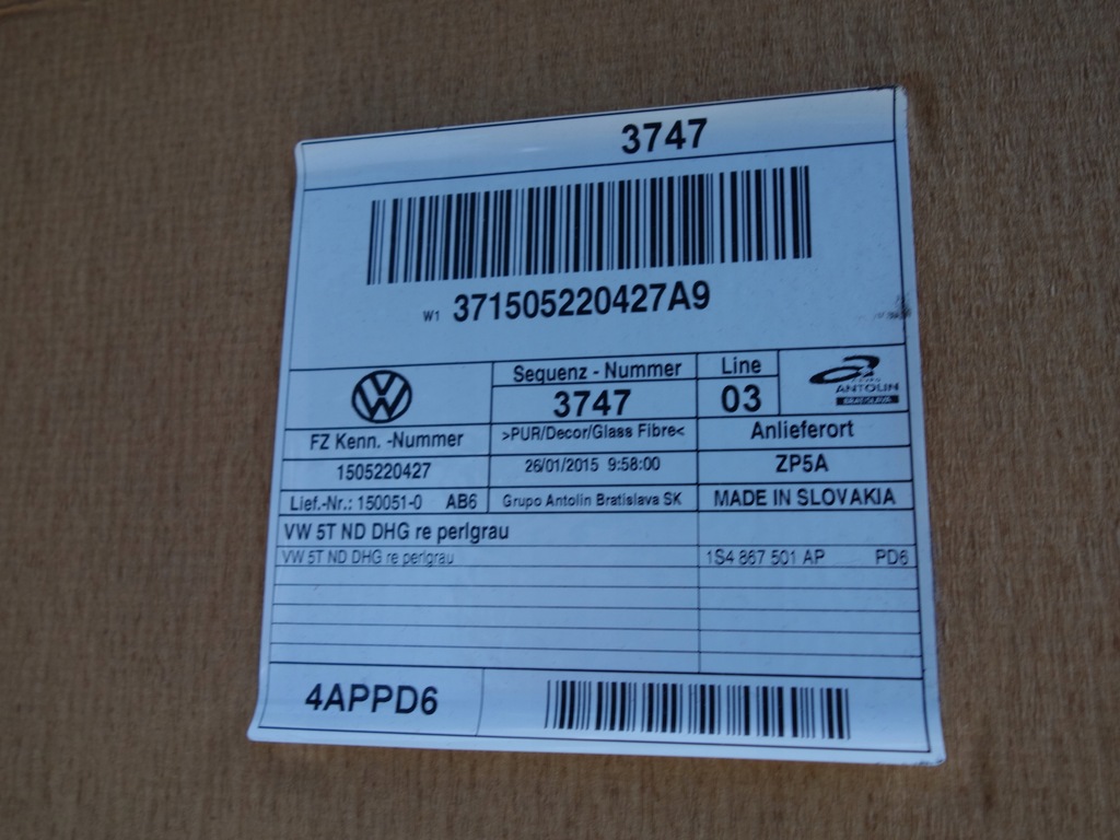 фото №5, Стеля vw up skoda city go seat mii nowa