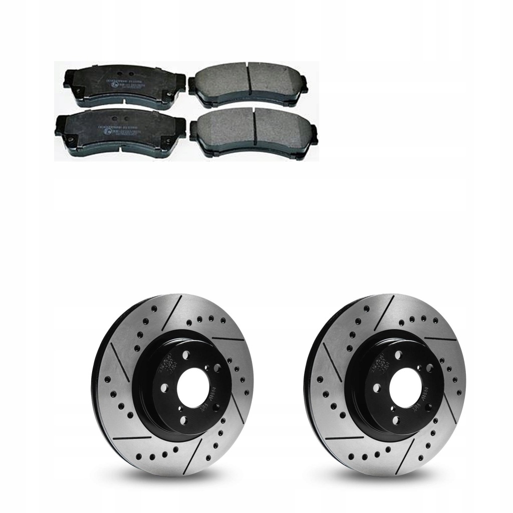 фото №1, Тормозные диски перфорированные проточные+ тормозные колодки перед mazda 6 gh