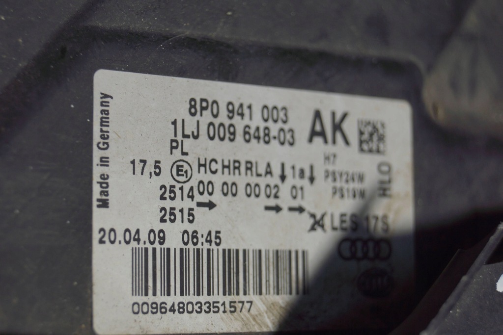 фото №16, Audi a3 8p lift лампа лівий перед s2313 uk