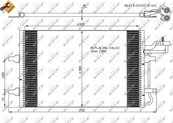 фото №13, Конденсатор кондиционера volvo c30 s40 v50 04- nrf