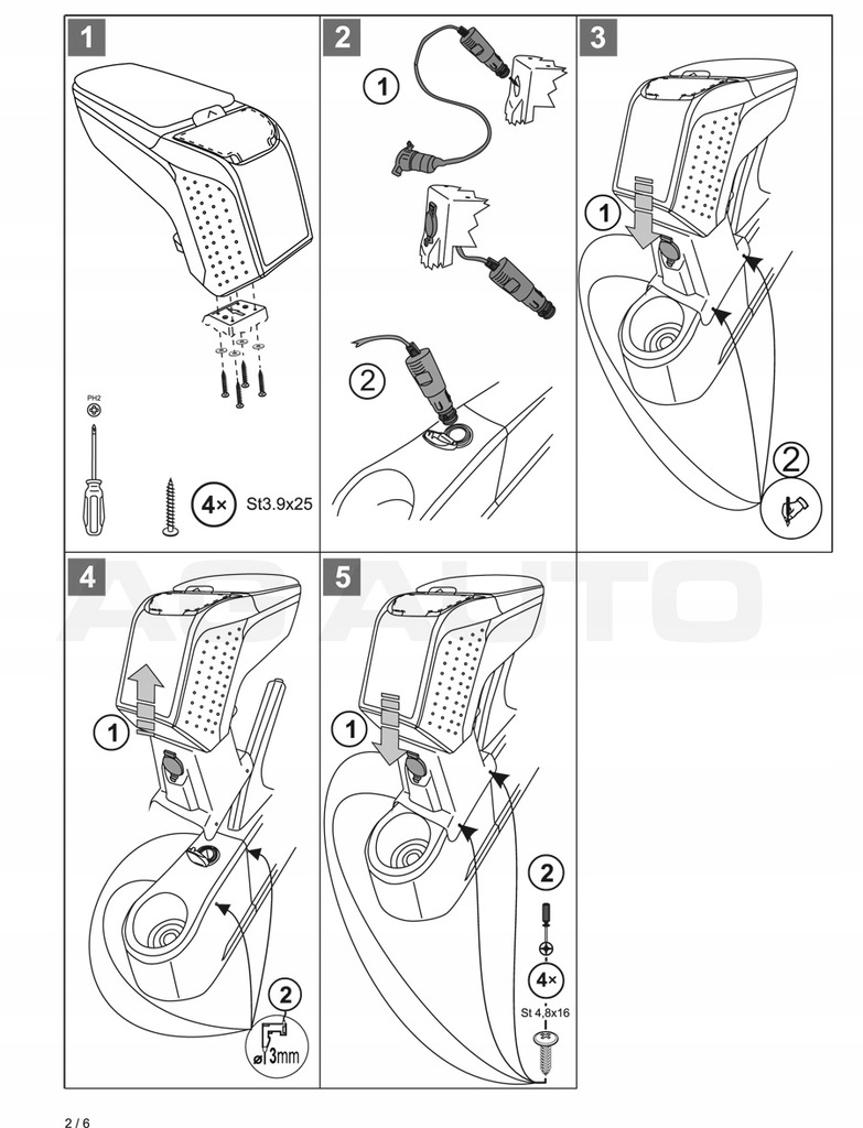 фото №7, Підлокітник з адаптер do smart forfour, 2015- , arm2-black