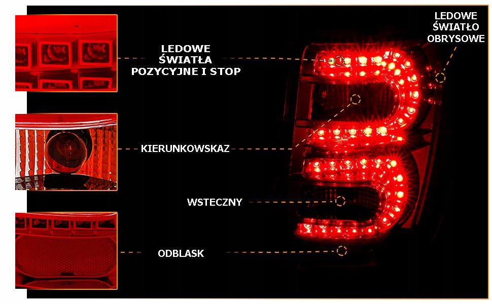 фото №15, Jeep grand cherokee wj wg 98-05 лампи фари перед задня led світлодіодний neon