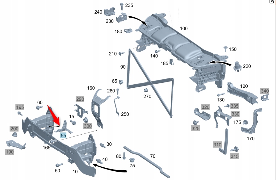 Купить Кронштейн поперечина перед mercedes gle 167 a1676208600 p