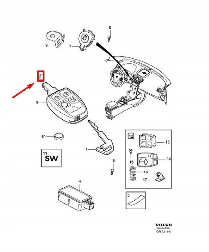 фото №9, Дистанційний керування блокування volvo s40 mk2 оригінальний 30772194