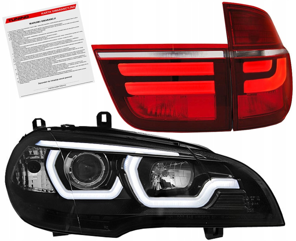 фото №1, Bmw x5 ii e70 06-10 лампи фари led 3d кільця