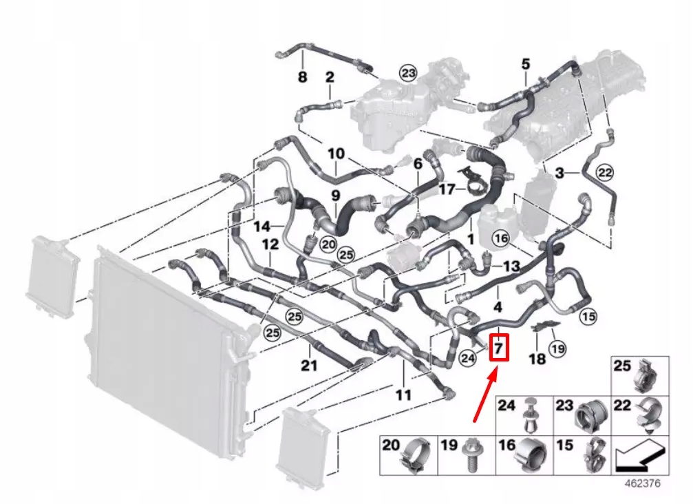 фото №11, Bmw 3 f30, f80 wąż охлаждающий 17128634283 8634283 oem