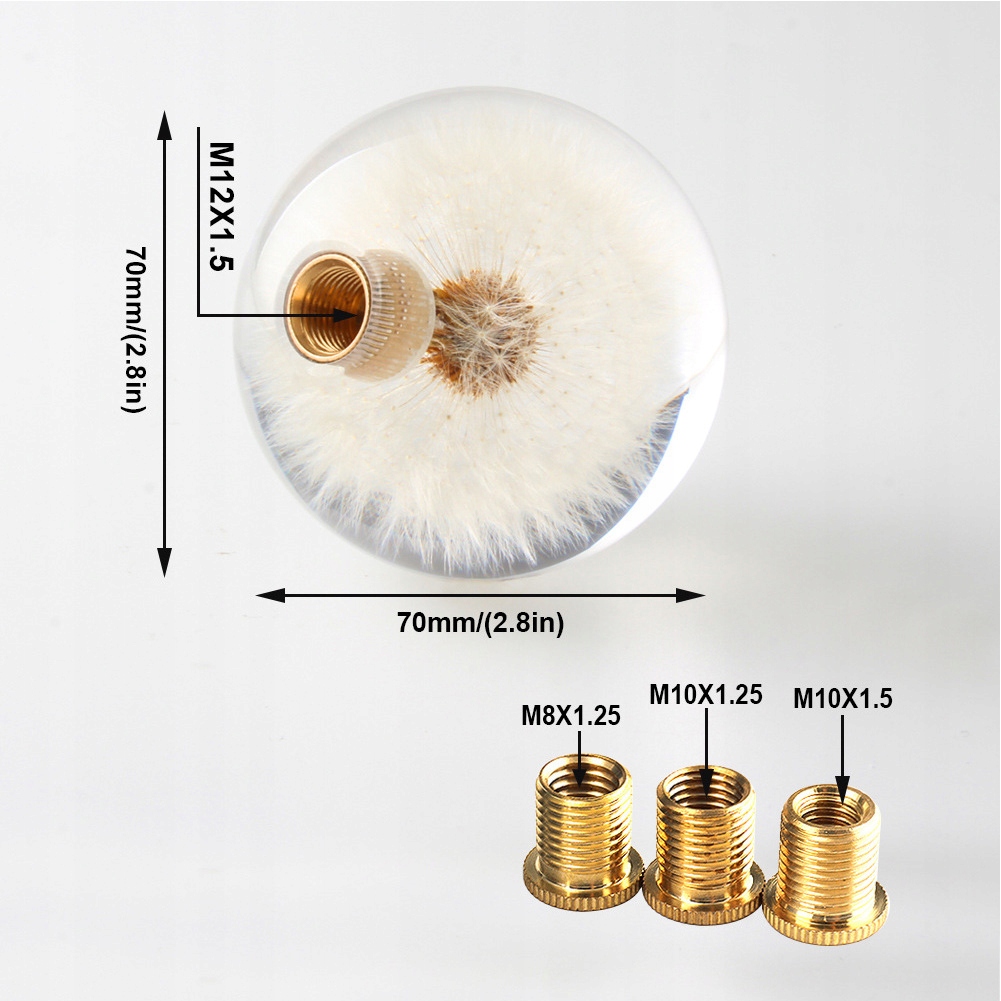 фото №13, Ручка перемикання передач o діаметра 2,8 cala, kryształowe, справжній kwiaty