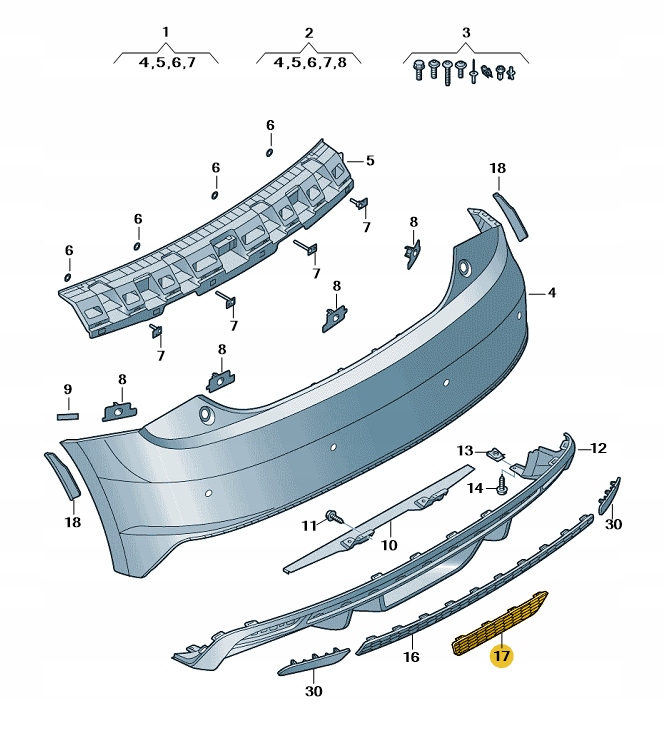 Купить Заглушка решётка заднего бампера dół audi a1 polift aso оригинал